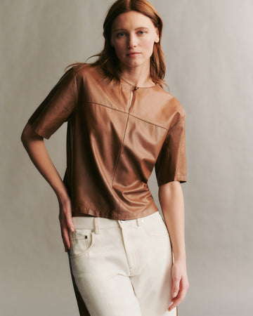 TWP Cigar Cate top in paper suede view 3