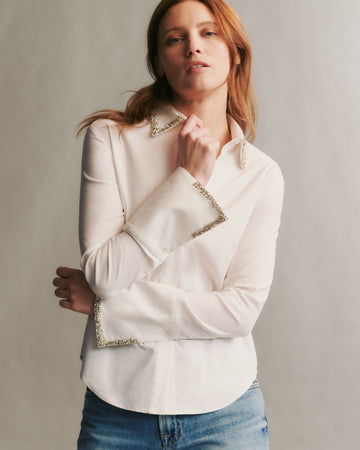 Bessette Top with Crystal Collar and Cuff