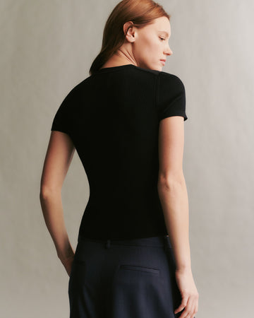 TWP Black Tease top in merino wool view 9