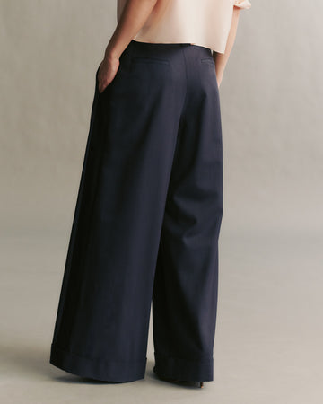 TWP Indigo Averyl Pant with Tux in Wool Twill view 5