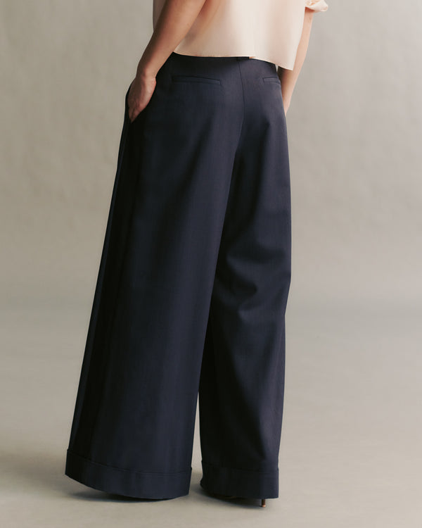 TWP Indigo Averyl Pant with Tux in Wool Twill view 4