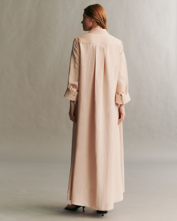 TWP Pale blush Jennys Gown in coated viscose linen view 3