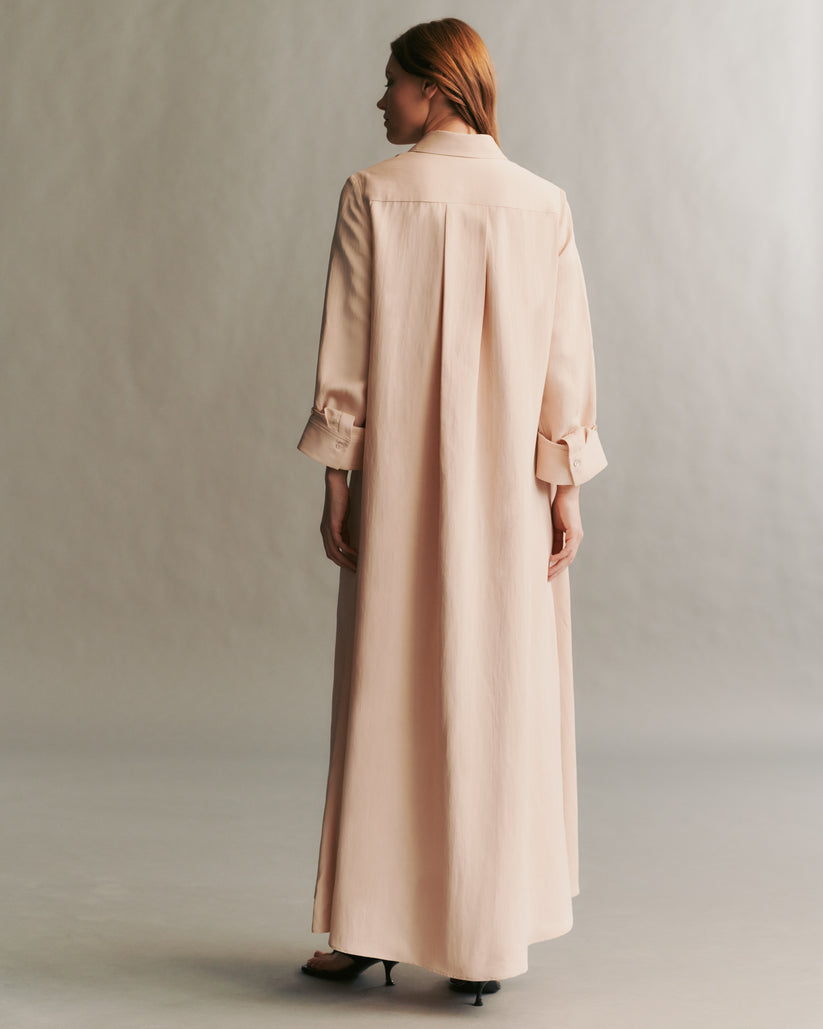 TWP Pale blush Jennys Gown in coated viscose linen view 2