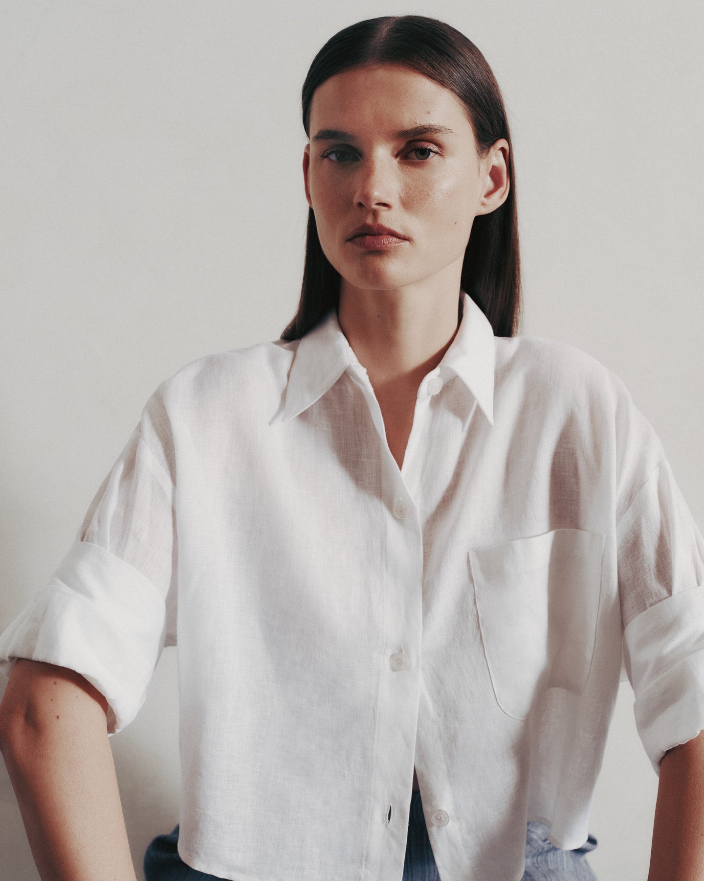 TWP White Next Ex Shirt in Delave Linen view 1