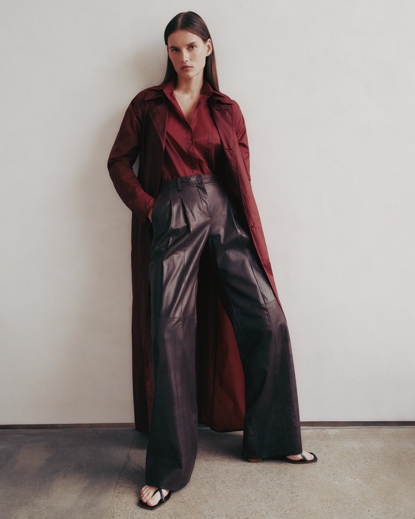 TWP Wine Sulli Pant in Paper Leather view 6