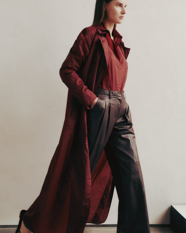 TWP Wine Sulli Pant in Paper Leather view 7