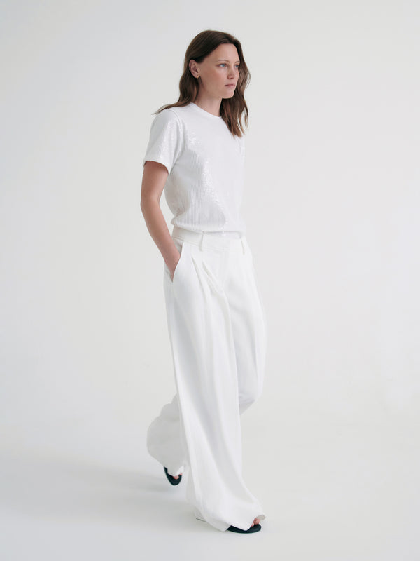 TWP White The Didi Pant in Coated Linen view 2