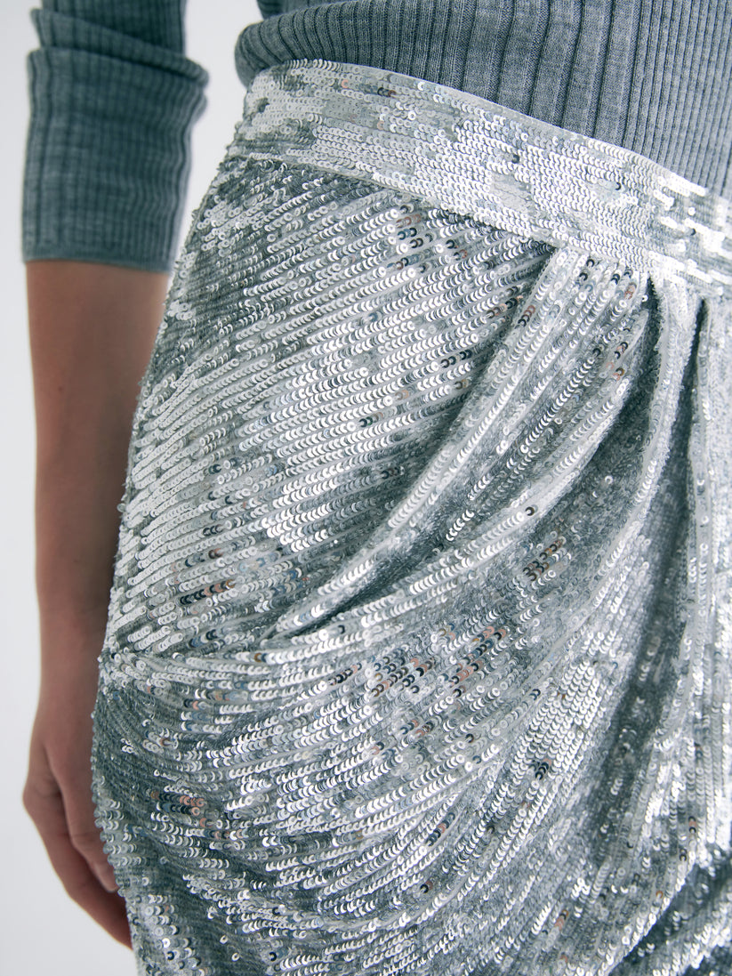 TWP Silver Lover Skirt in Sequins view 3