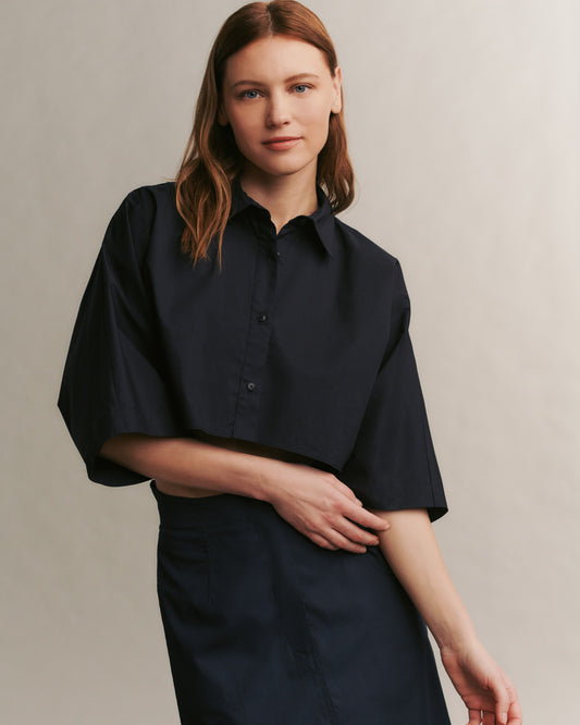 TWP Midnight She Comes And Goes Top in Stretch Cotton Poplin view 4