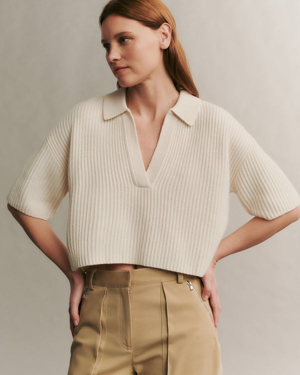 TWP Ivory Tallulah sweater in Cashmere view 2