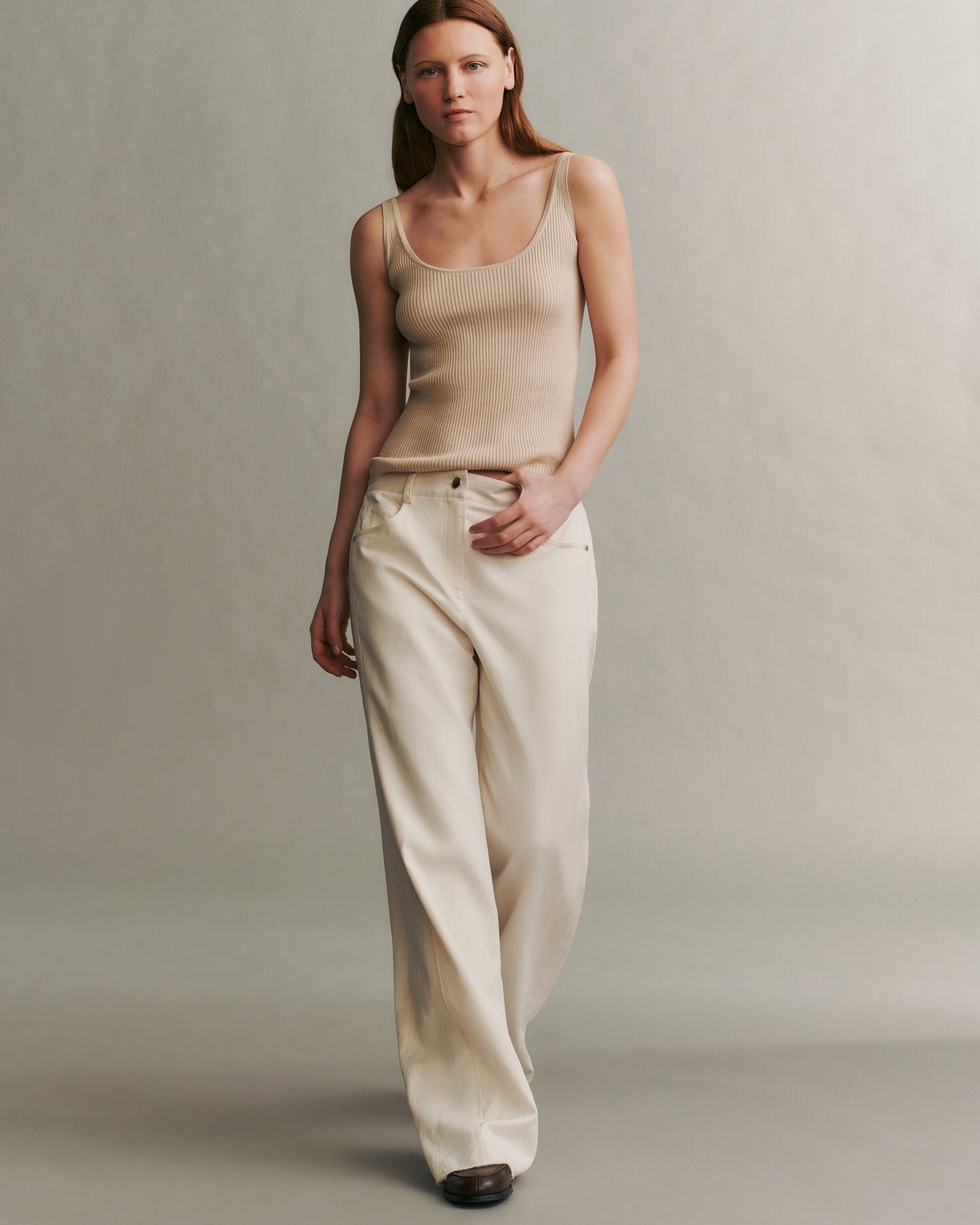 Wheat Knit Tank in Cotton Silk | TWP