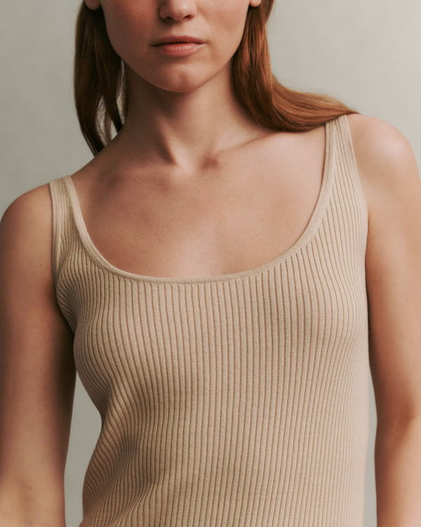 Wheat Knit Tank in Cotton Silk | TWP