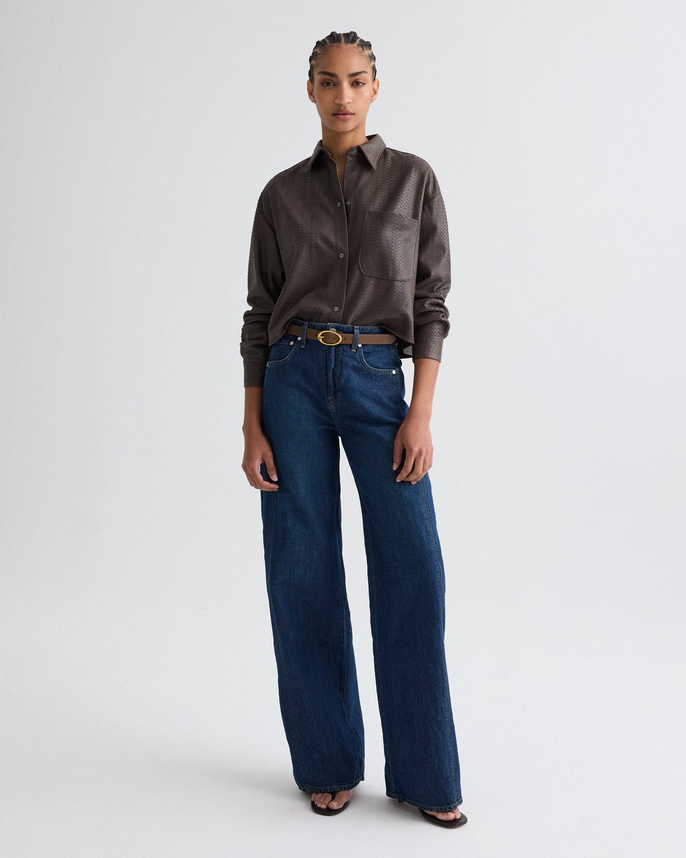 TWP Dark wash West 11th St. Jean in Linen Cotton Denim view 3
