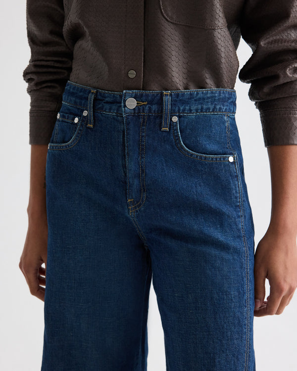 TWP Dark wash West 11th St. Jean in Linen Cotton Denim view 2