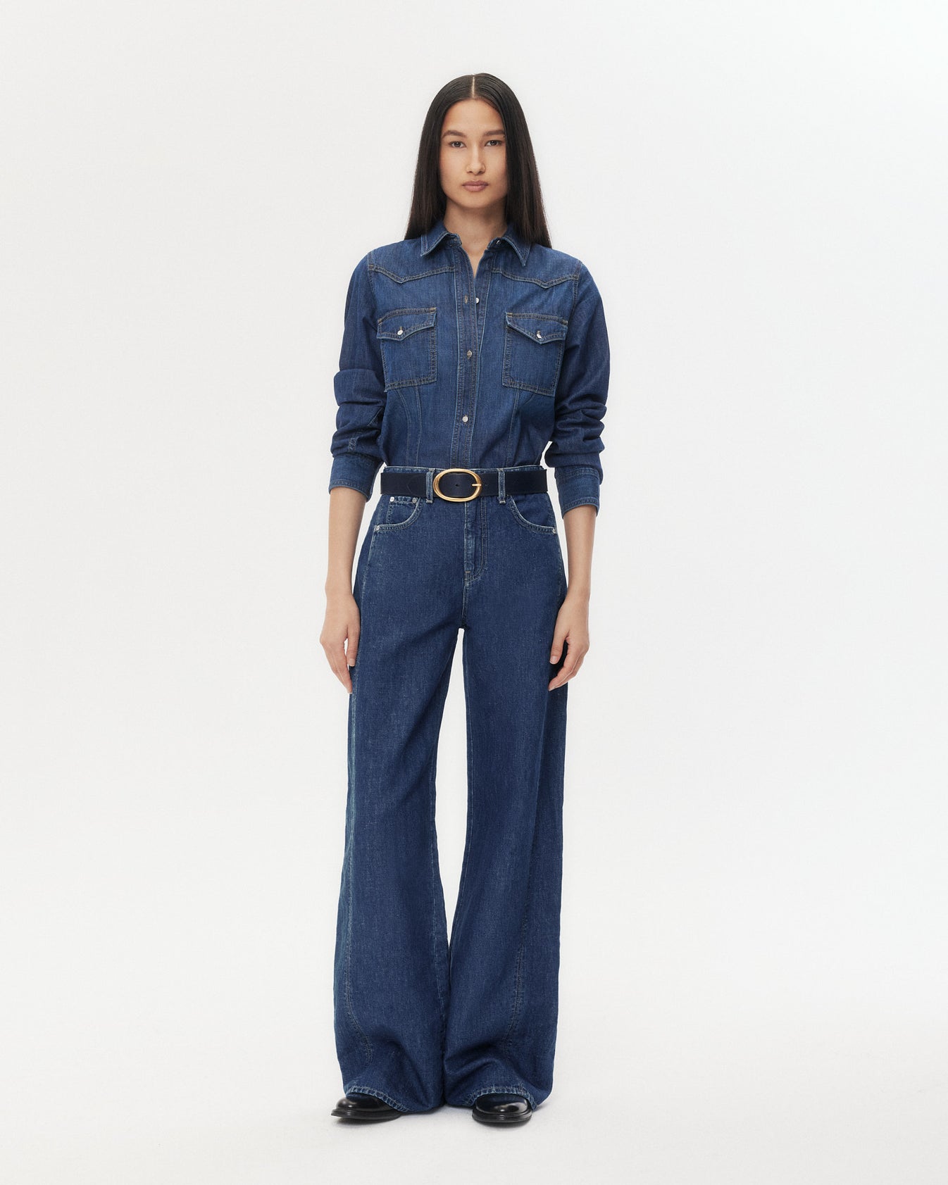 TWP Dark wash West 11th St. Jean in Linen Cotton Denim view 3