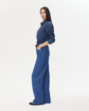 TWP Dark wash West 11th St. Jean in Linen Cotton Denim view 4