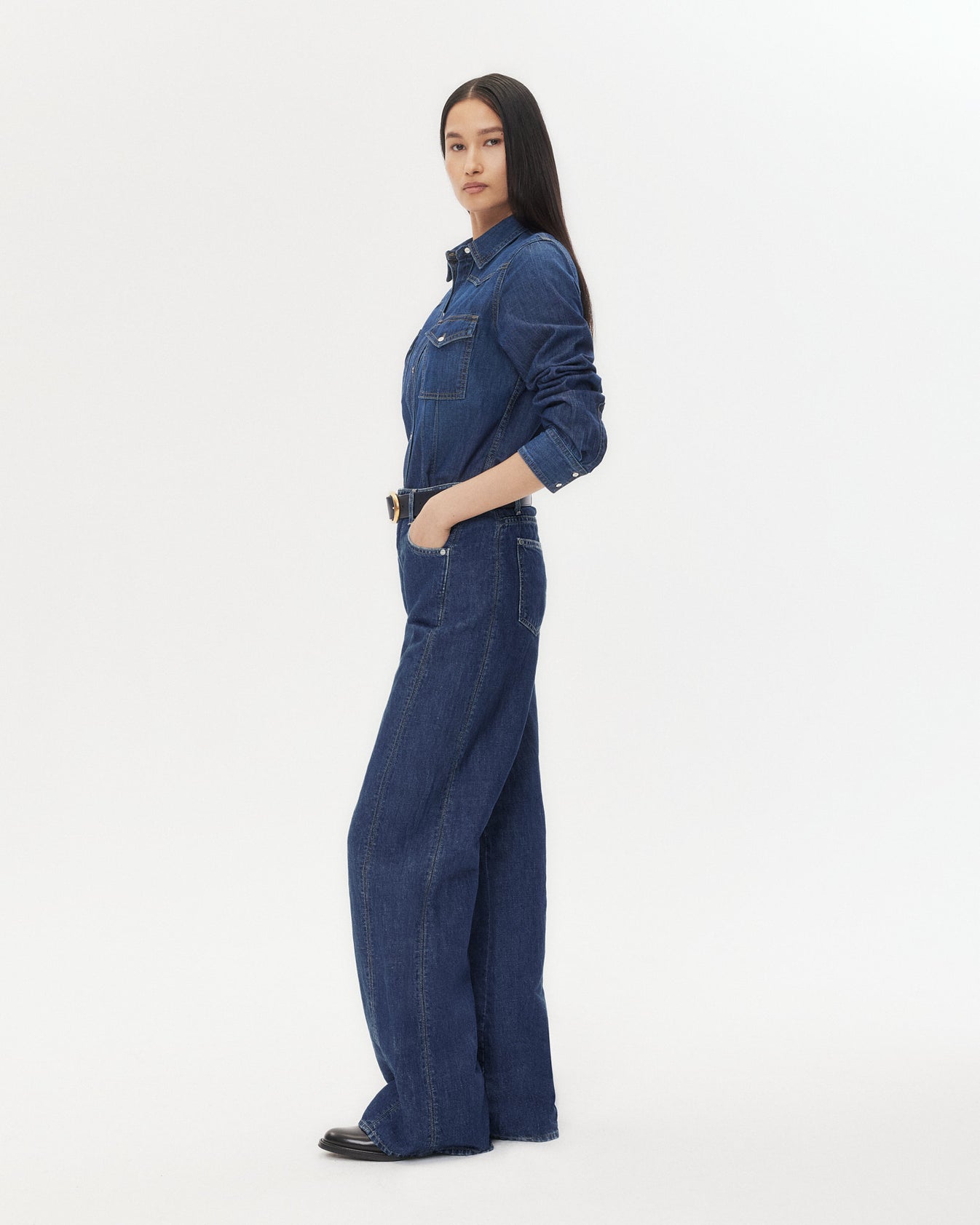TWP Dark wash West 11th St. Jean in Linen Cotton Denim view 4