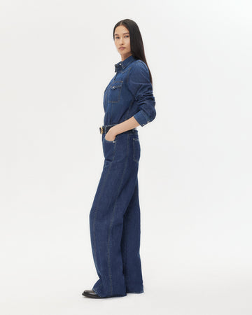TWP Dark wash West 11th St. Jean in Linen Cotton Denim view 4