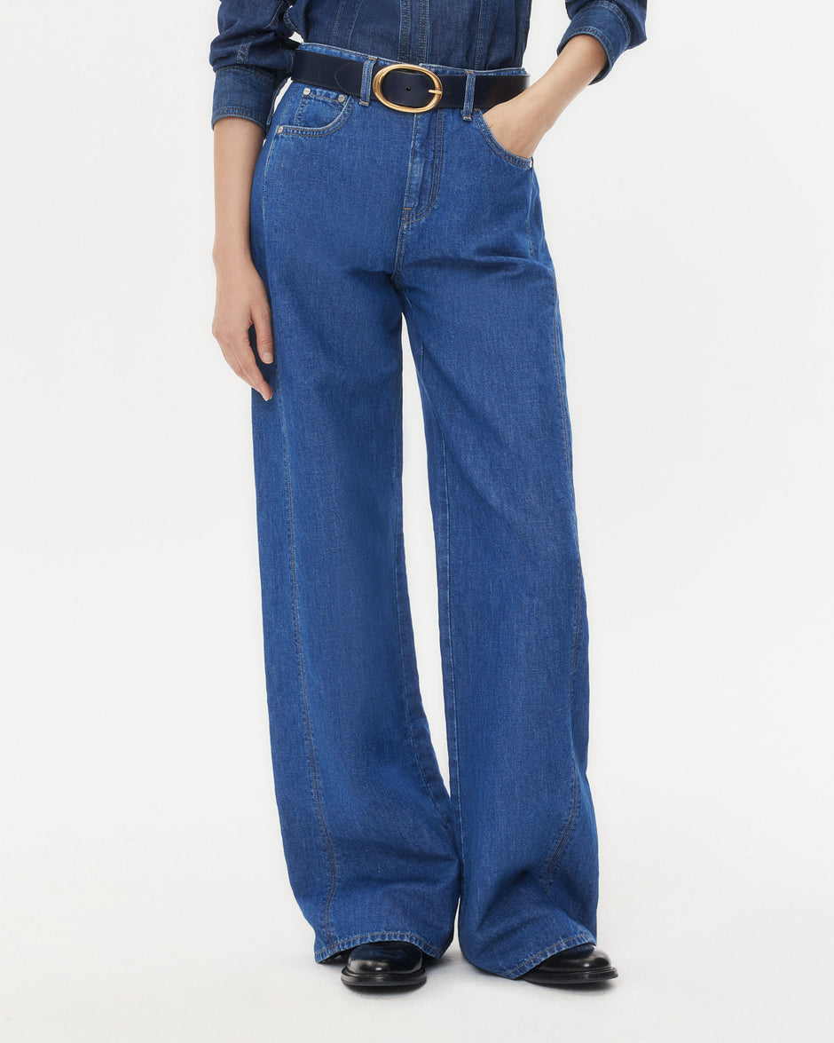 TWP Dark wash West 11th St. Jean in Linen Cotton Denim view 2