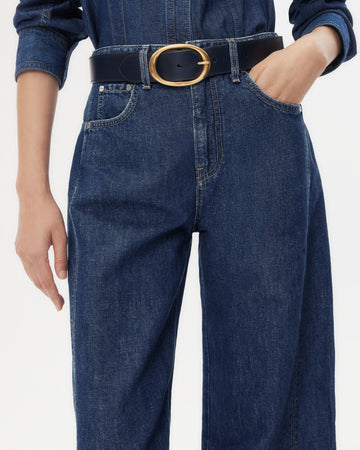 TWP Dark wash West 11th St. Jean in Linen Cotton Denim view 2