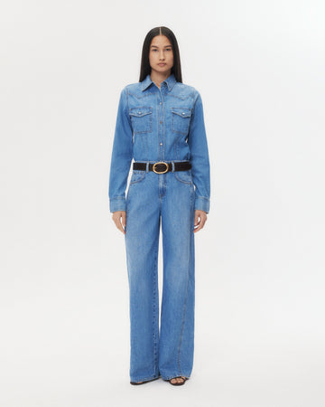 TWP Vintage wash West 11th St. Jean in Linen Cotton Denim view 4