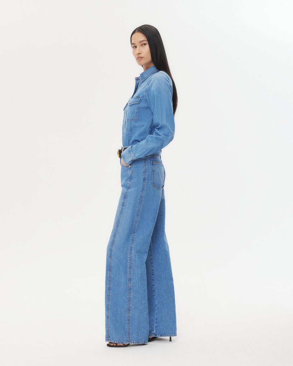 TWP Vintage wash West 11th St. Jean in Linen Cotton Denim view 1