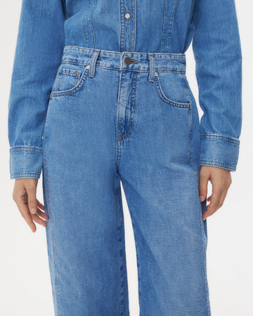 TWP Vintage wash West 11th St. Jean in Linen Cotton Denim view 3