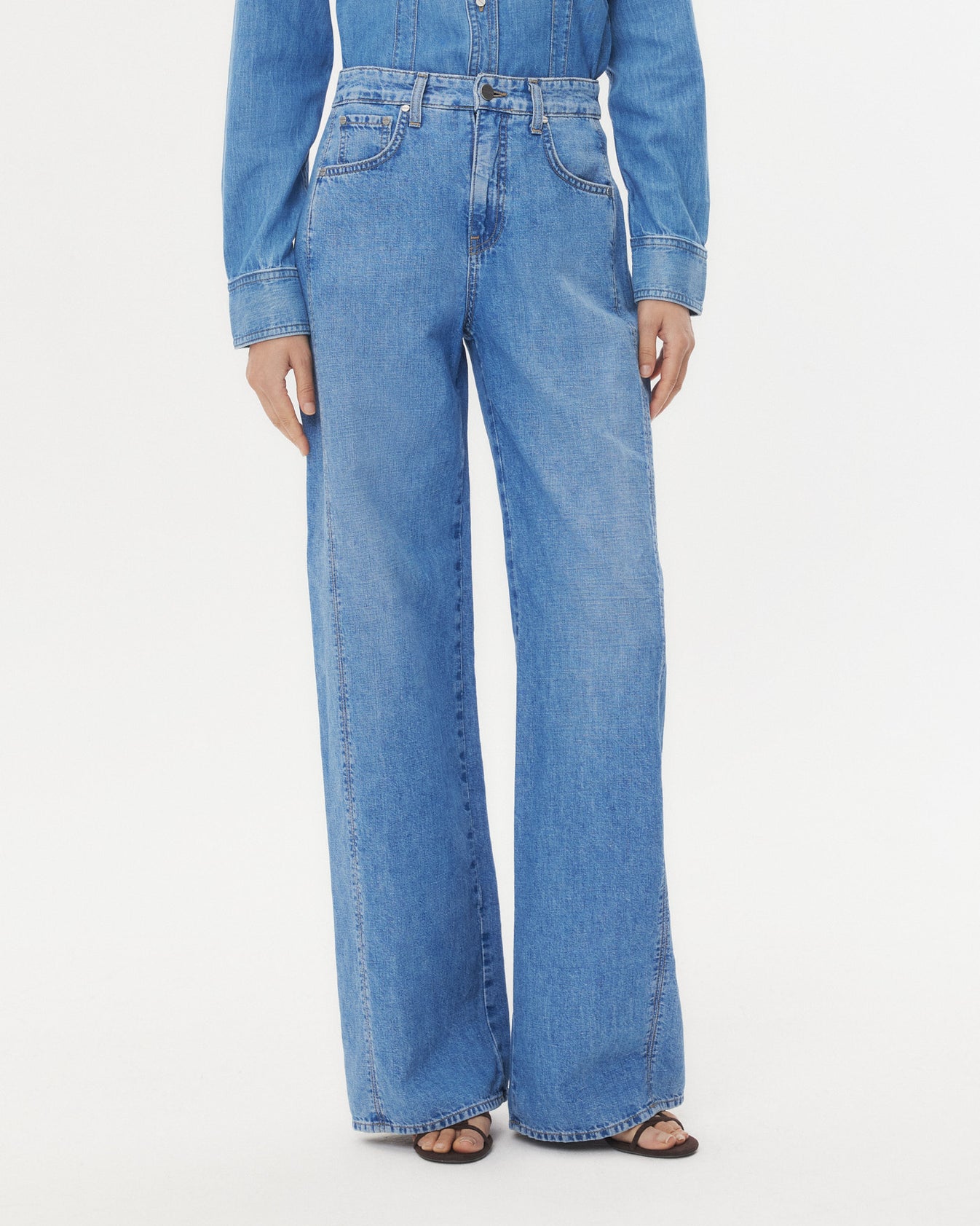 TWP Vintage wash West 11th St. Jean in Linen Cotton Denim view 2