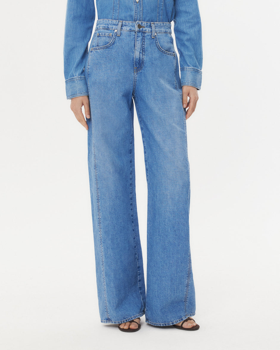TWP Vintage wash West 11th St. Jean in Linen Cotton Denim view 2