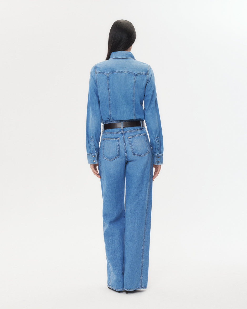TWP Vintage wash West 11th St. Jean in Linen Cotton Denim view 5