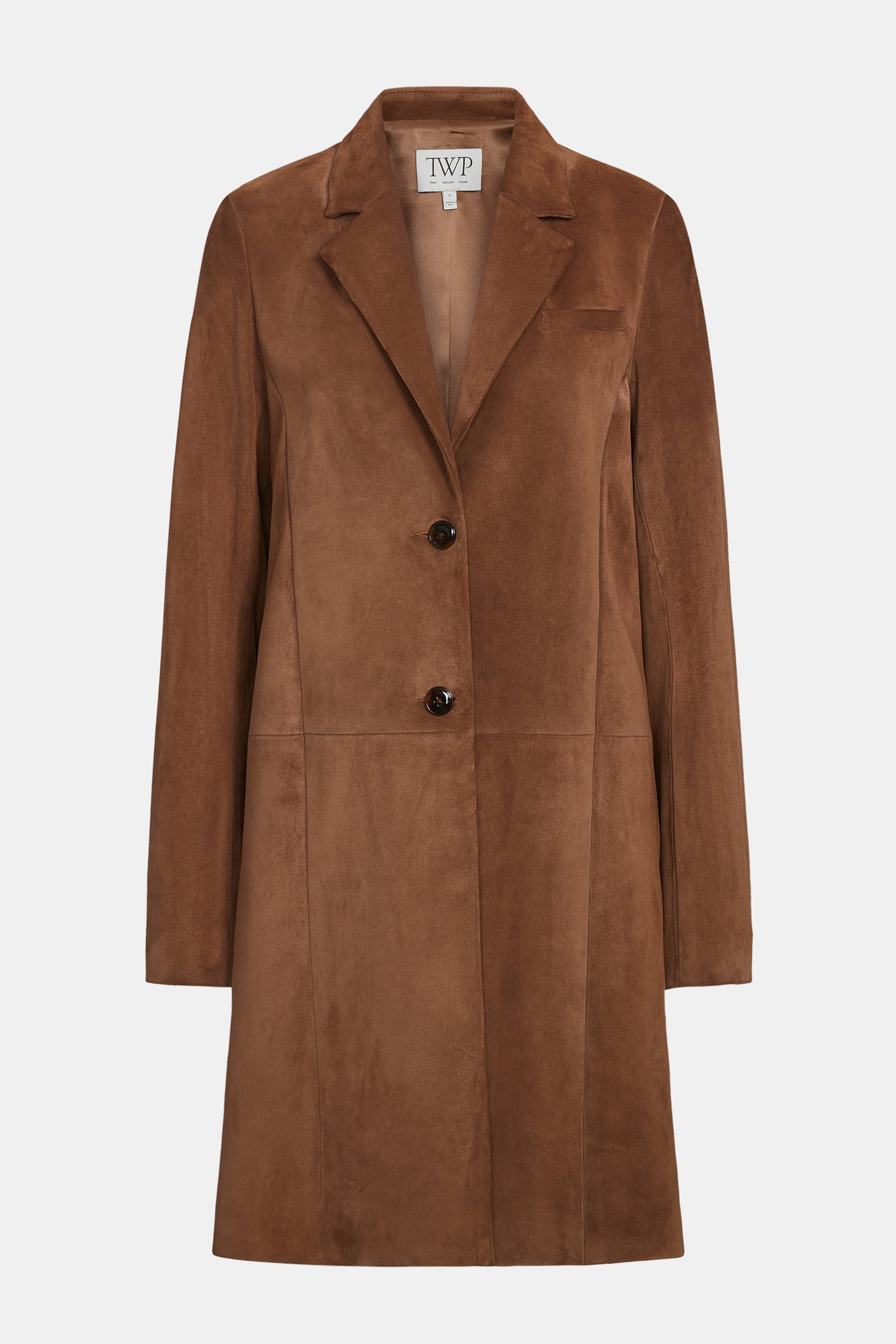 TWP Martora Easy Car Coat in Heavy Suede view 1