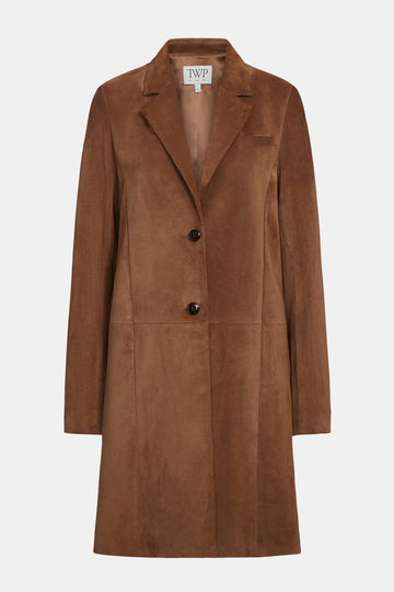 TWP Martora Easy Car Coat in Heavy Suede view 1