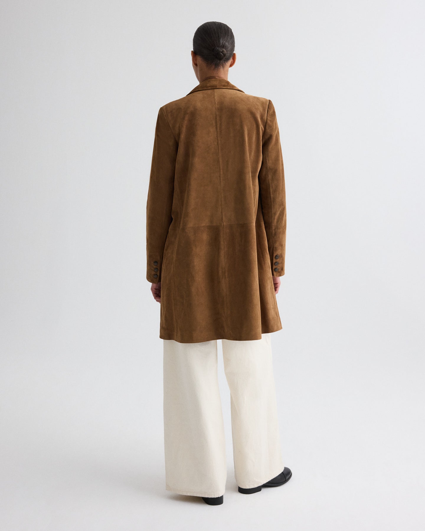 TWP Martora Easy Car Coat in Heavy Suede view 6