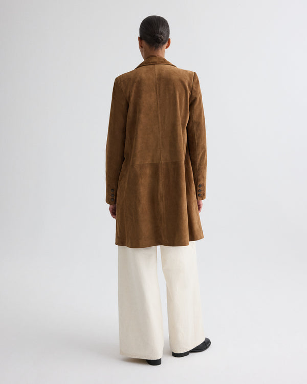 TWP Martora Easy Car Coat in Heavy Suede view 6