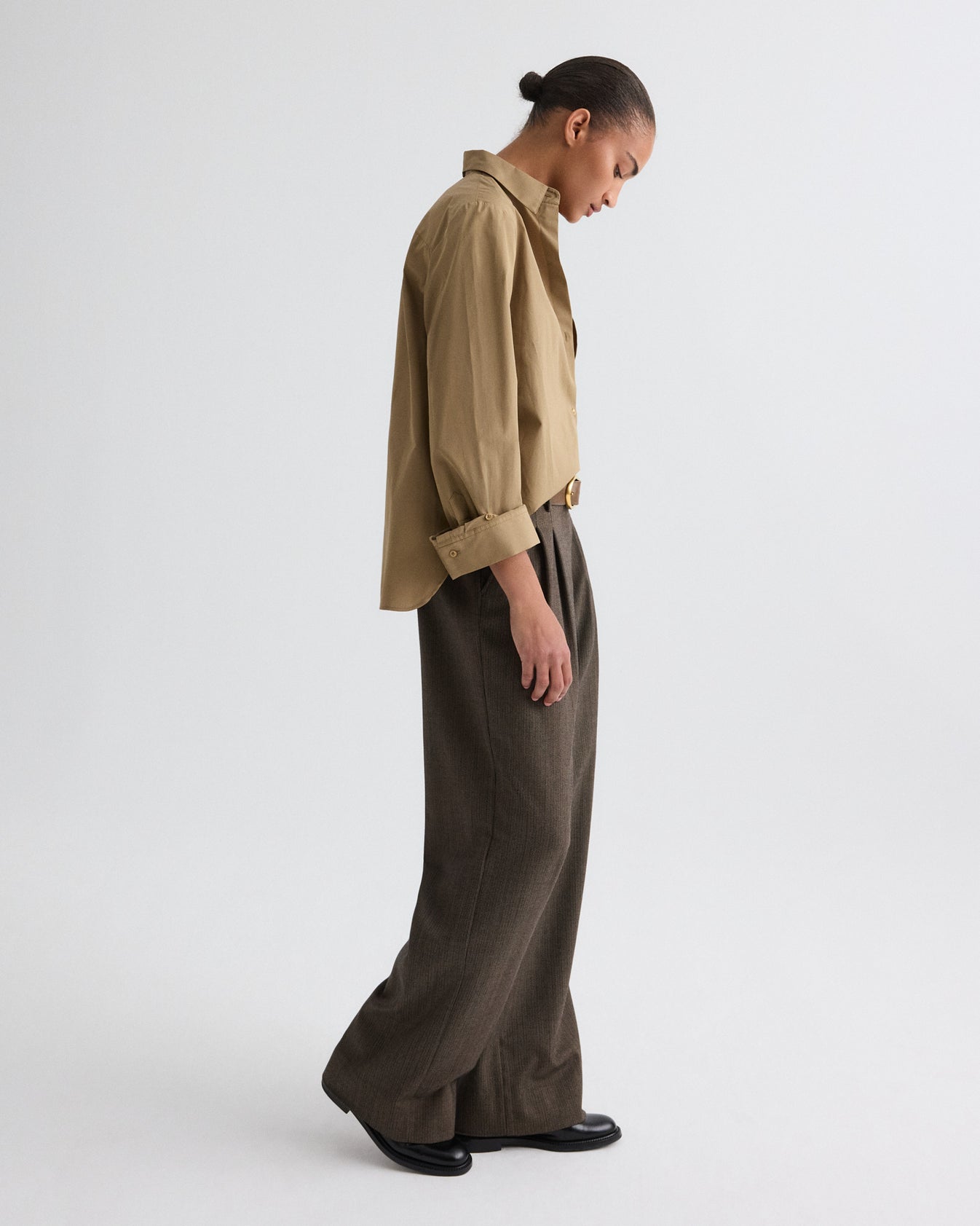 TWP Kelp Next Morning Shirt in Super Compact Poplin view 4