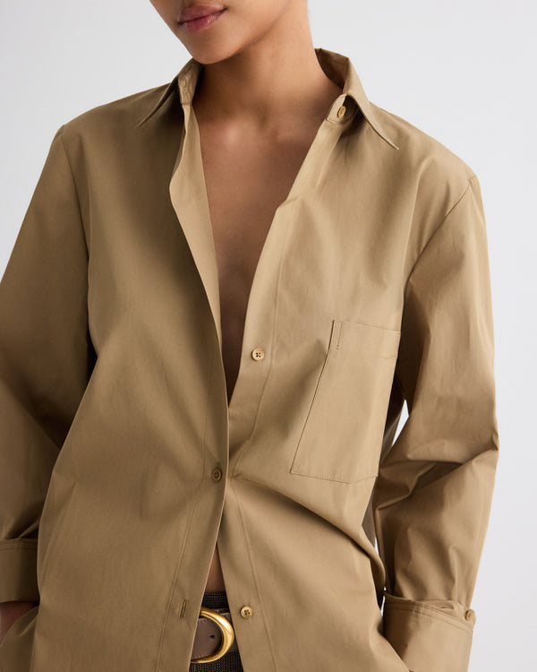 TWP Kelp Next Morning Shirt in Super Compact Poplin view 2