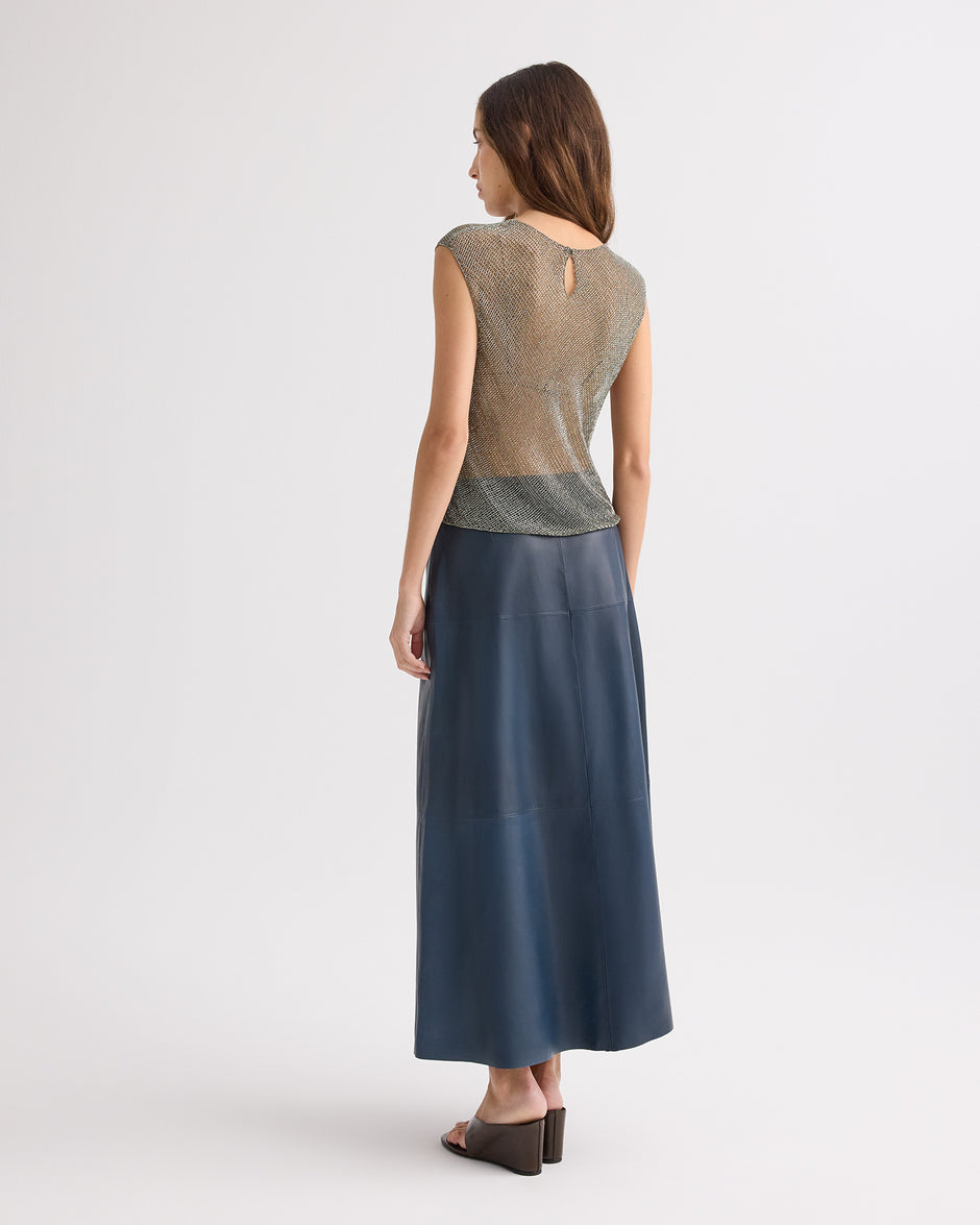 TWP Gunmetal Chloe Top in Micro Bugle Beads view 5