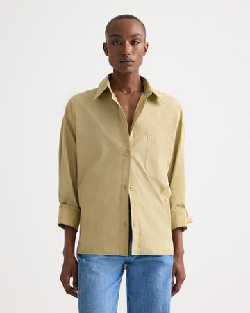 TWP Olive grey New Earl Shirt in Superfine Cotton Shirting view 2