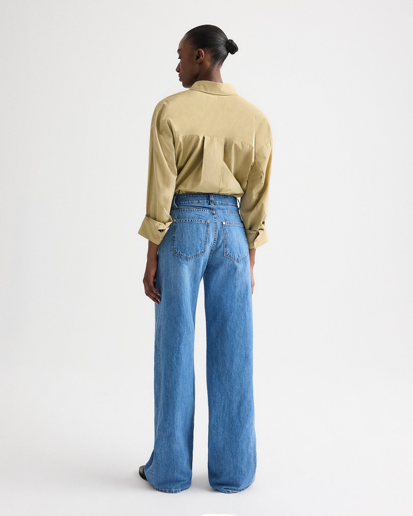 TWP Olive grey New Earl Shirt in Superfine Cotton Shirting view 4