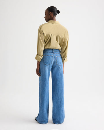 TWP Olive grey New Earl Shirt in Superfine Cotton Shirting view 4