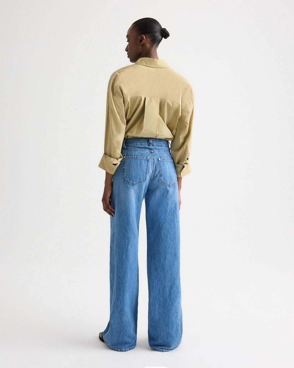 TWP Olive grey New Earl Shirt in Superfine Cotton Shirting view 4