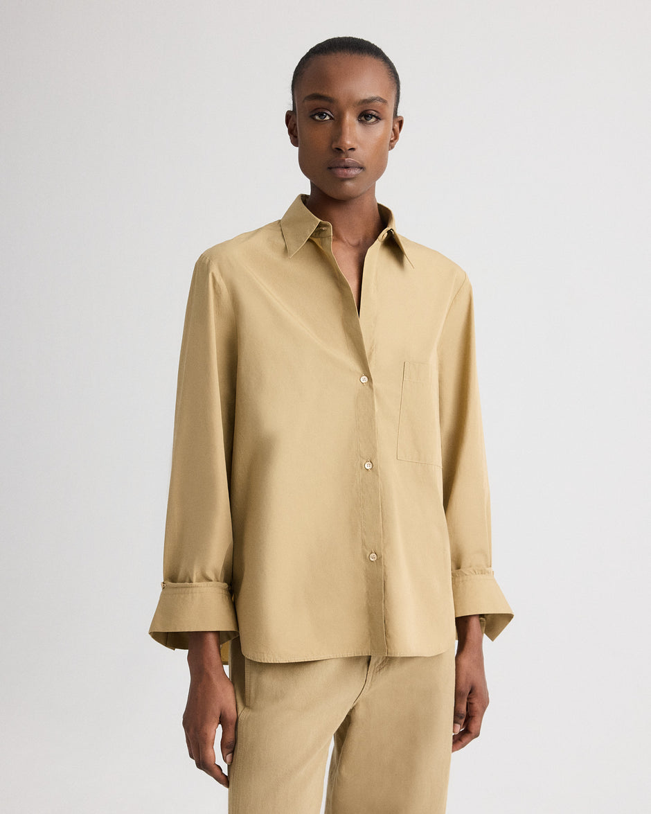 TWP Kelp Next Morning Shirt in Superfine Cotton Shirting view 1