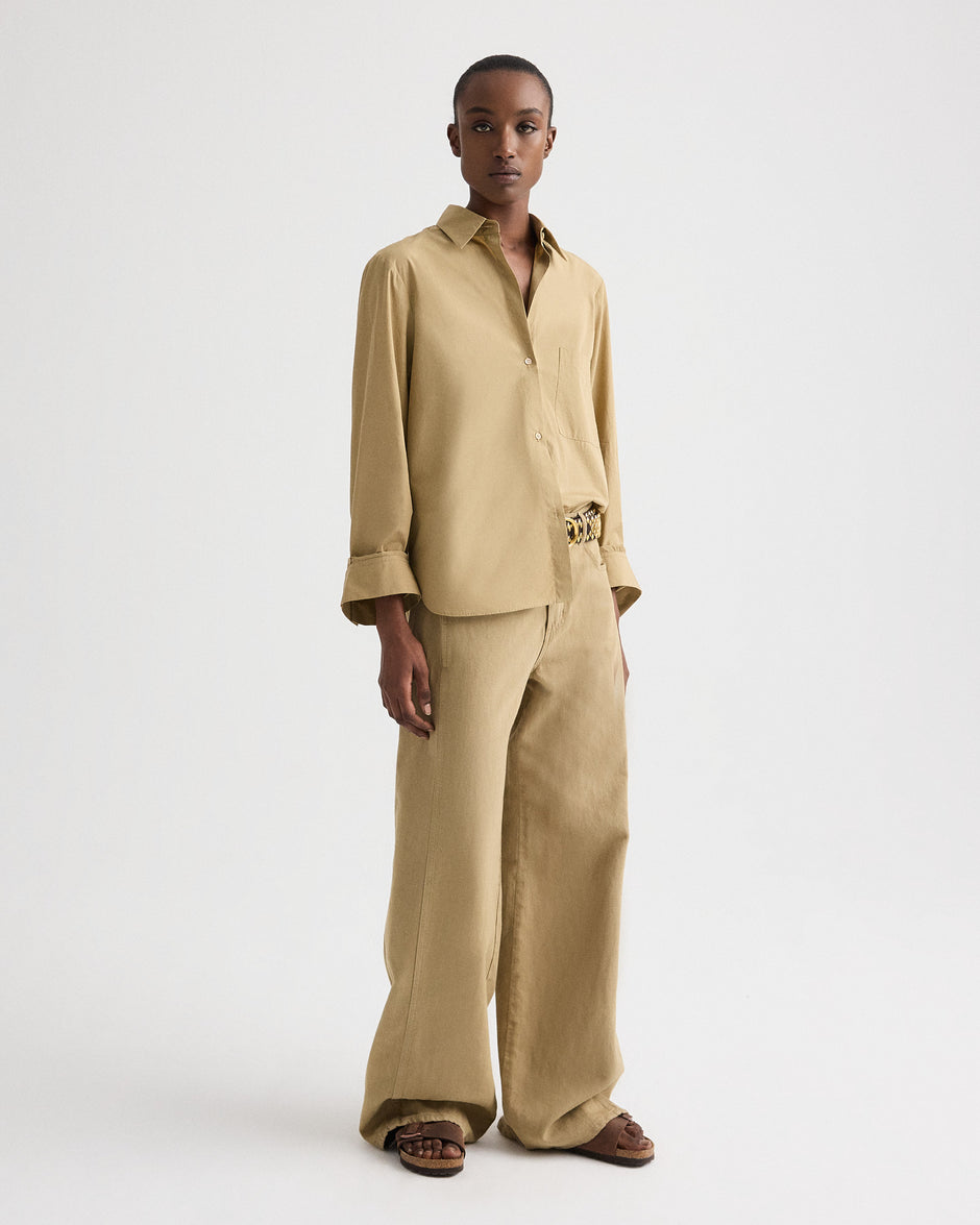 TWP Kelp Next Morning Shirt in Superfine Cotton Shirting view 3