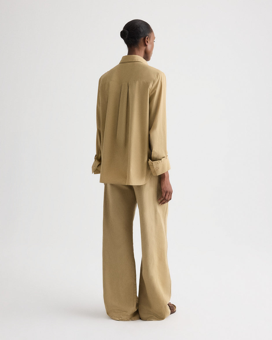 TWP Kelp Next Morning Shirt in Superfine Cotton Shirting view 5