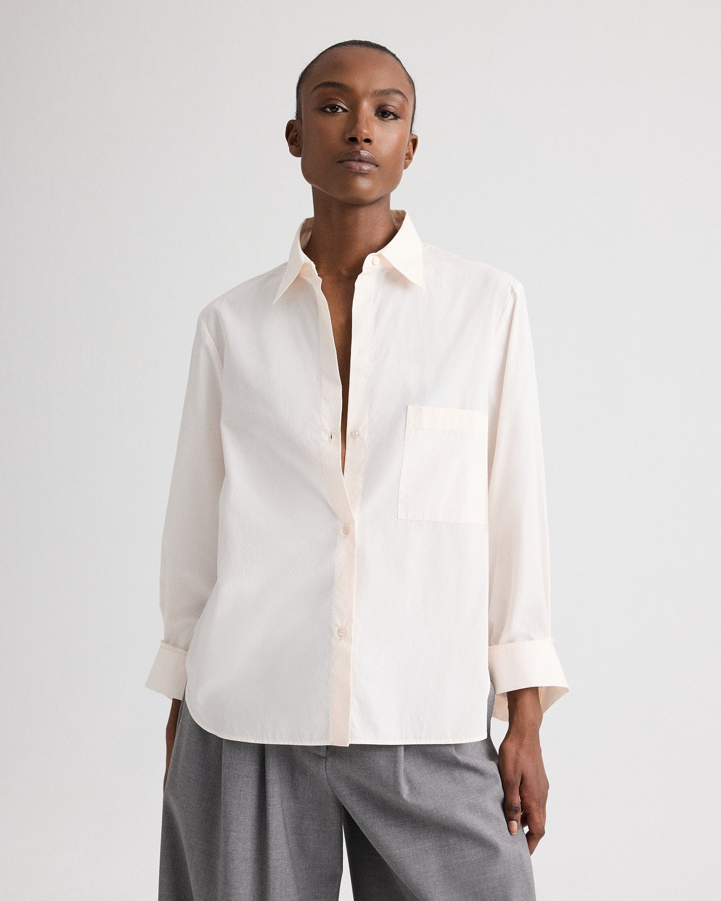 Creme de peche Next Morning Shirt in Superfine Cotton | TWP Creme de peche Next Morning Shirt in Superfine Cotton | TWP