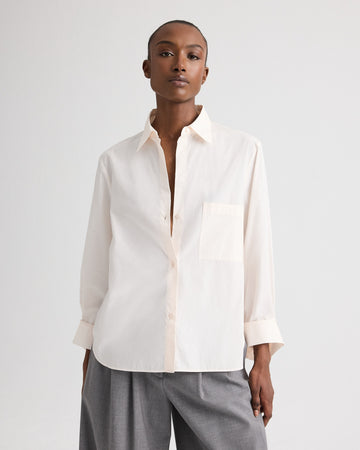 morning dress shirt TWP Women's Next Morning Shirt in Superfine Cotton - Baby Blue