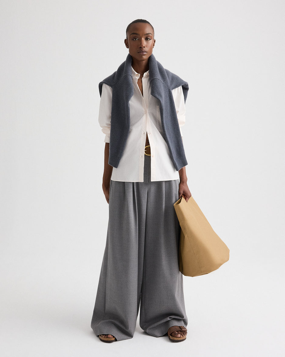 TWP Sheer pink Next Morning Shirt in Superfine Cotton view 3