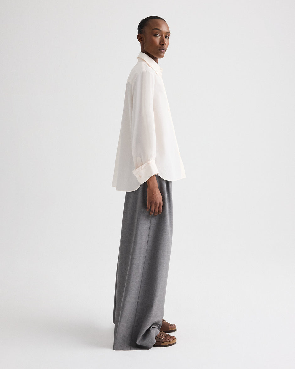 TWP Sheer pink Next Morning Shirt in Superfine Cotton view 4