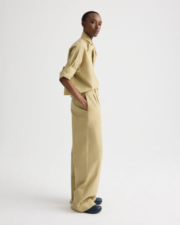 TWP Olive grey Tie One On Shirt in Superfine Cotton view 4