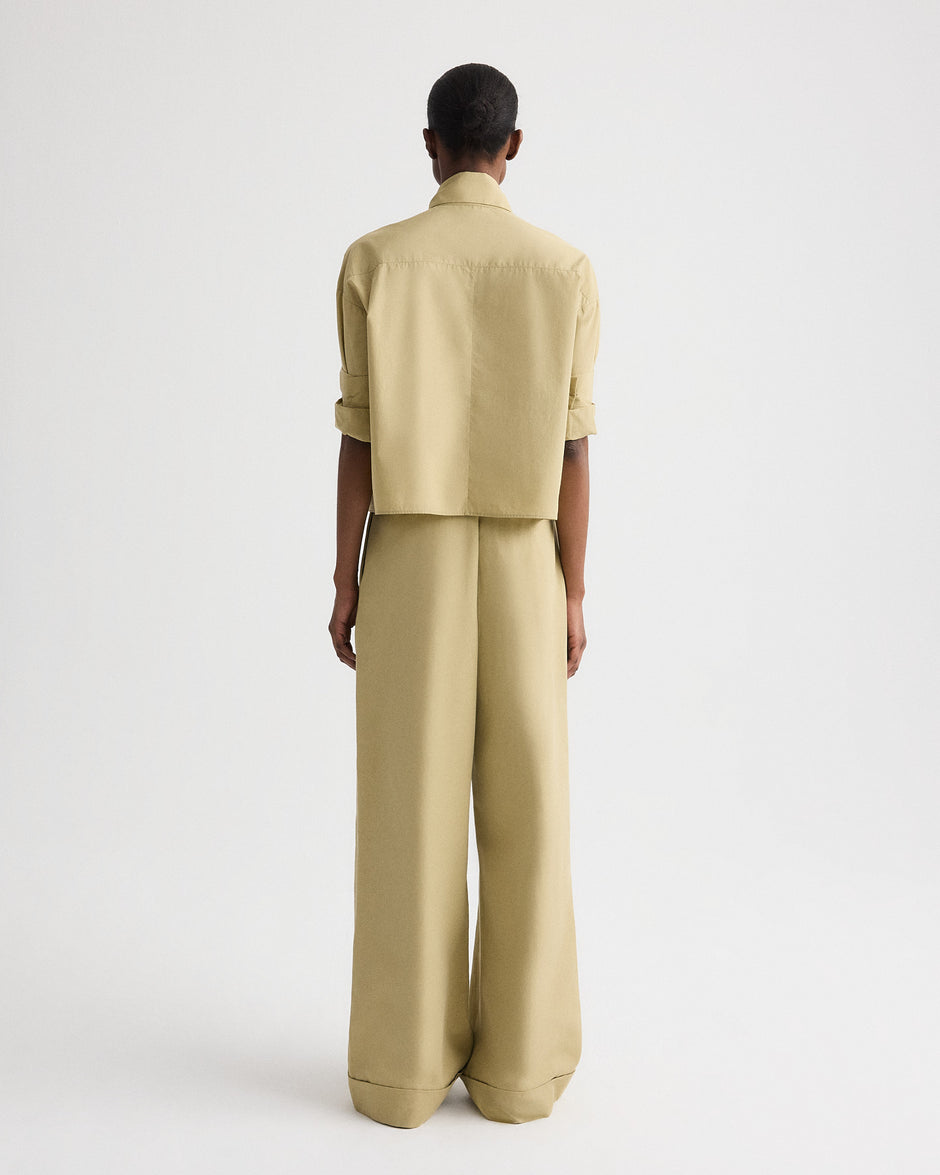 TWP Olive grey Tie One On Shirt in Superfine Cotton view 5